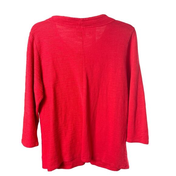 CMC - Color Me Cotton Relaxed Red LS Tunic, Pockets, Casual, Lagenlook  L - Picture 3 of 5